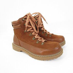 Torrid Womens Faux Suede Leather Lace Up Hiker Booties Size 10 Extra Wide